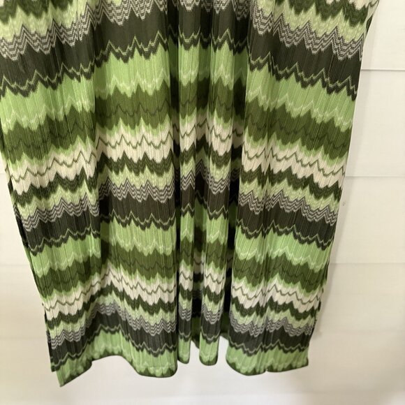 Davi & Dani Green Wavy Knit Design, Tie Waist Dress,Flowy Sleeve SZ X-Large Boho - Picture 4 of 13